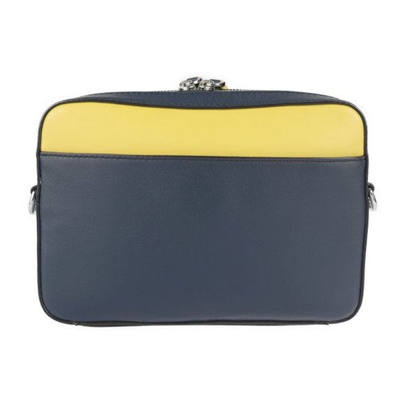 Michael Kors Cooper Shoulder Bag 37S1SCOC5L Leather Navy Yellow Multicolor Cl... Bags